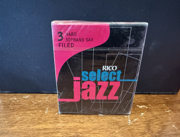 New Old Stock! 1 Box Rico Jazz Select 3 Hard Filed Reeds - Old Box, 10 Reeds